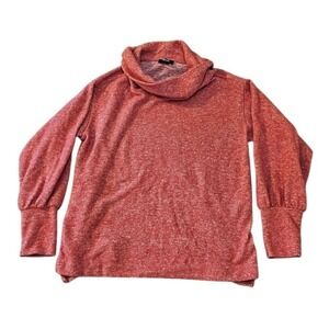 Maeve Anthropologie Sweater Women Medium Coral Heathered Cowl Neck Long Sleeve
